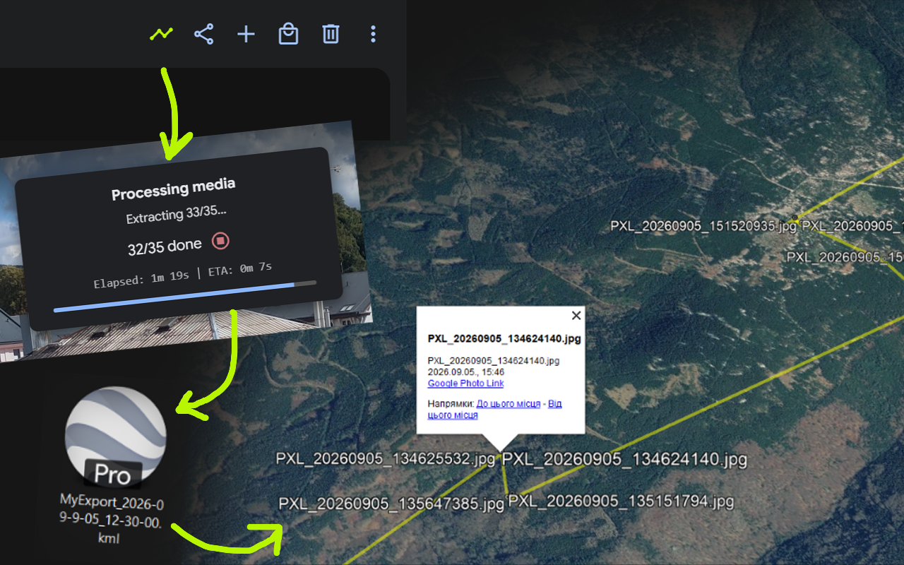 KML Geotag Route Export